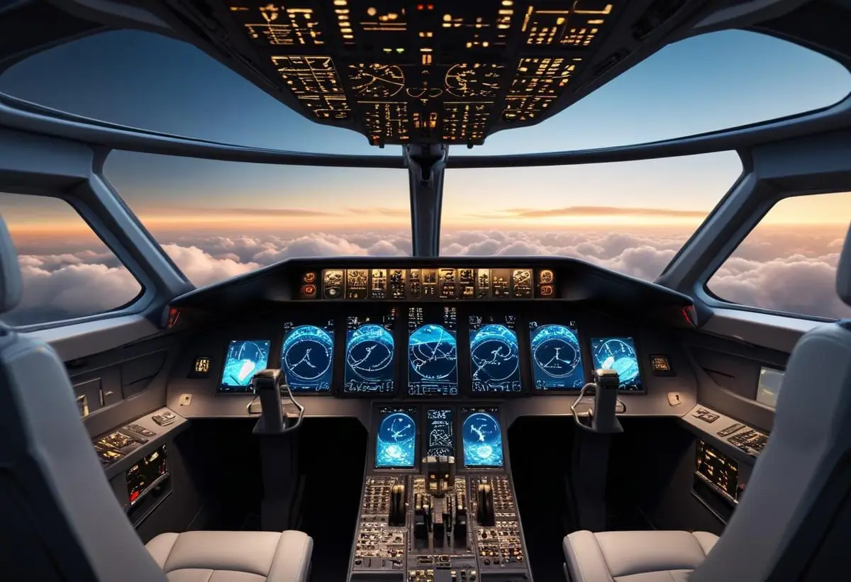 Upptäck världen av flygsimulator spel och flygdrömmar! illustration